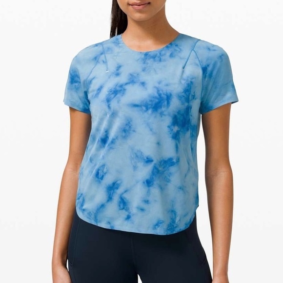lululemon athletica Blue Tie-Dye Short Sleeve Tee - Picture 1 of 14